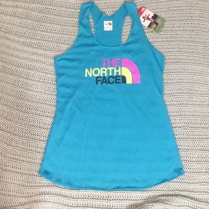 The North Face blue multicolor racerback tank top